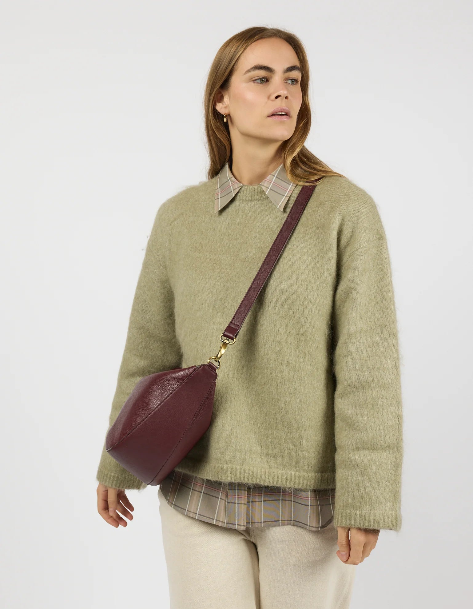 O MY BAG - Leo Maxi Dark Cherry Soft Grain Leather - WERTE FREUNDE