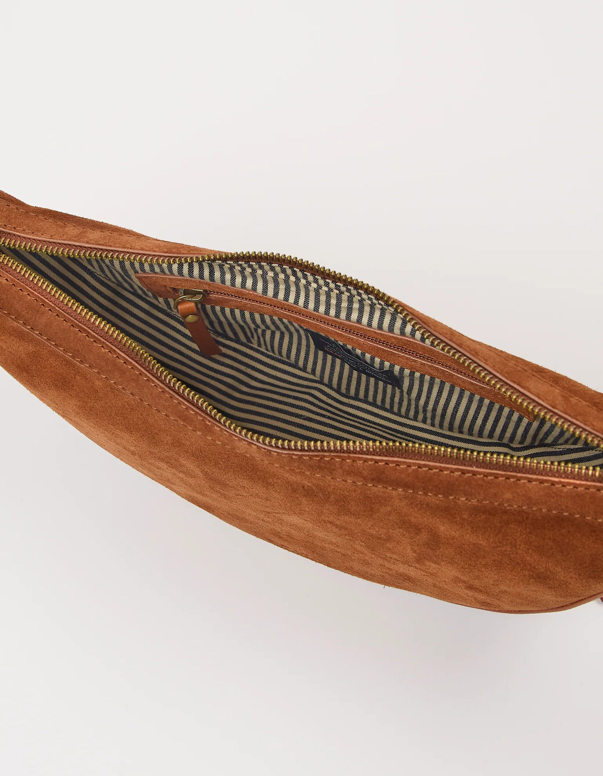 O MY BAG - Leo Midi Crossbody Strap Suède Cognac