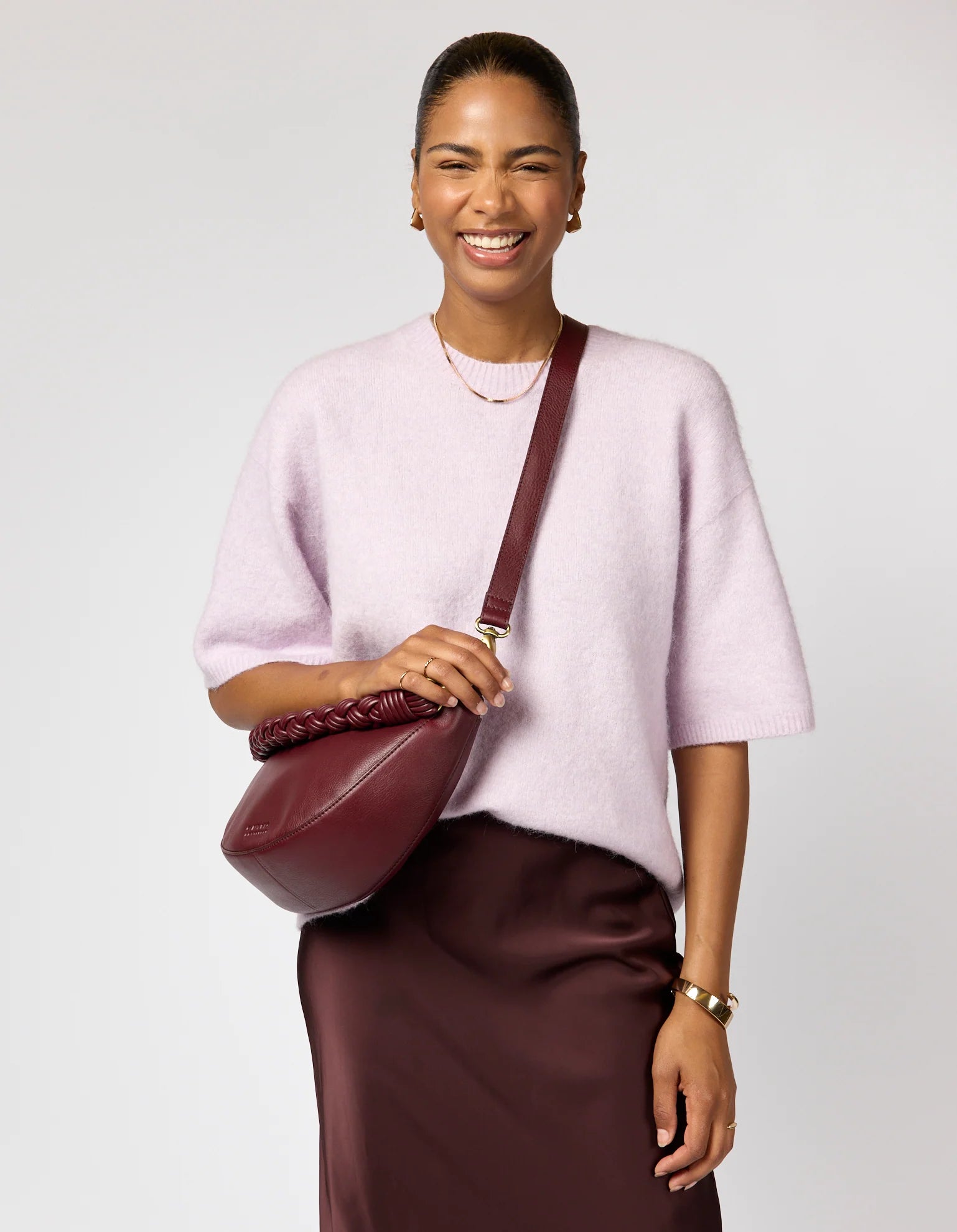 O MY BAG - Leo - Dark Cherry Soft Grain Leather - WERTE FREUNDE