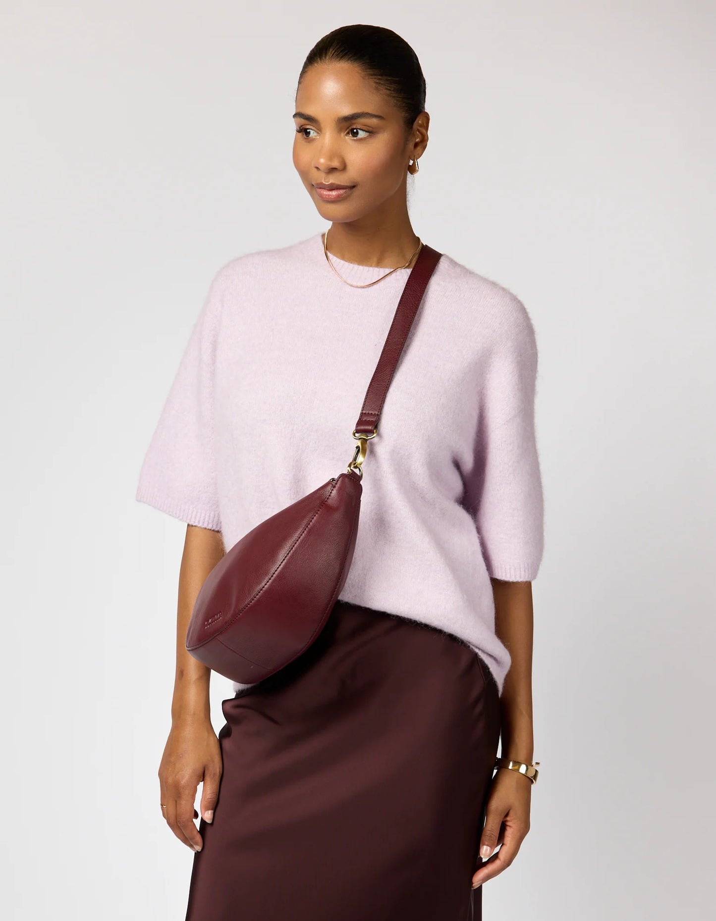 O MY BAG - Leo - Dark Cherry Soft Grain Leather - WERTE FREUNDE