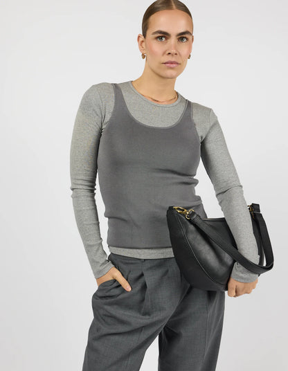 O MY BAG - Leo Maxi Black Soft Grain Leather - WERTE FREUNDE