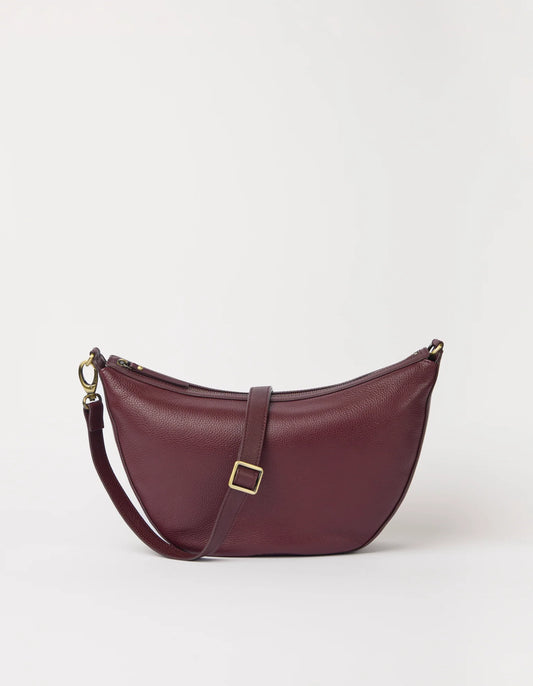 O MY BAG - Leo Maxi Dark Cherry Soft Grain Leather - WERTE FREUNDE