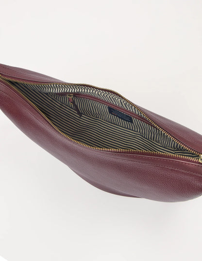 O MY BAG - Leo Maxi Dark Cherry Soft Grain Leather - WERTE FREUNDE