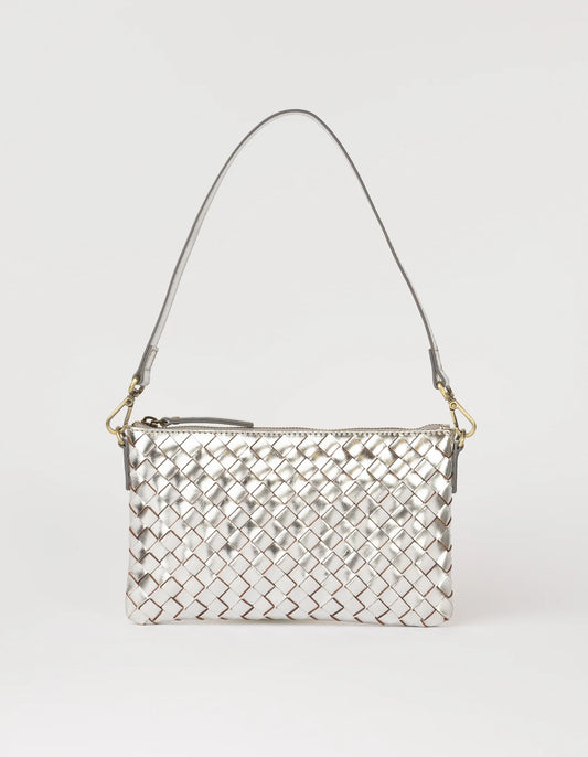 O MY BAG - Lexi Silver bruciato woven leather