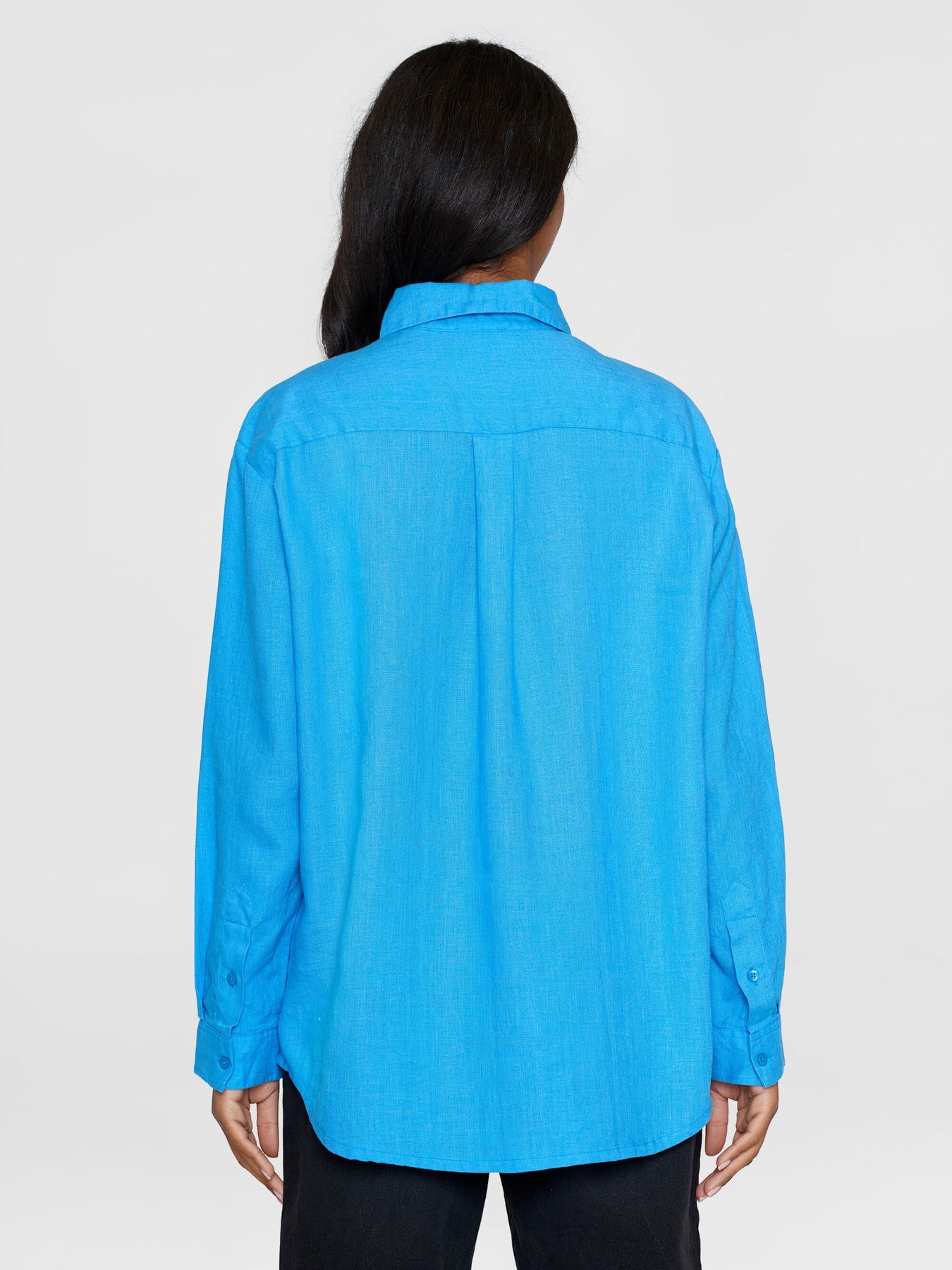 KCA - Loose linen long sleeved shirt Malibu Blue