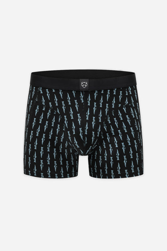 A-dam - Boxer Brief Black Trunks AOP 9000 A-dam Black - WERTE FREUNDE