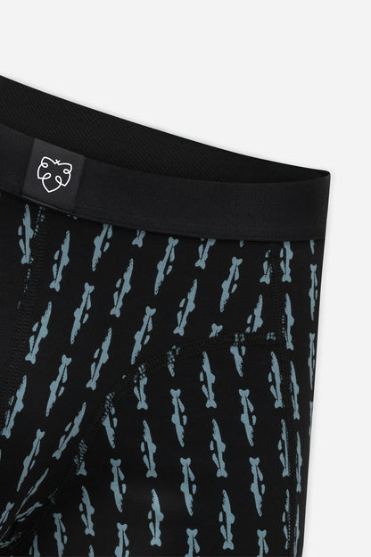 A-dam - Boxer Brief Black Trunks AOP 9000 A-dam Black - WERTE FREUNDE