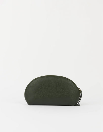 O MY BAG - Make up Case Medium Soft Grain Leather Moss