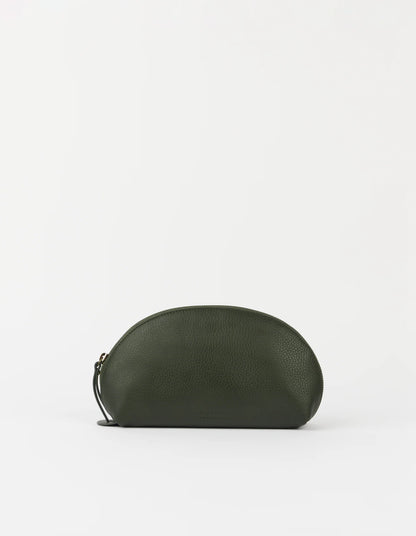 O MY BAG - Make up Case Medium Soft Grain Leather Moss