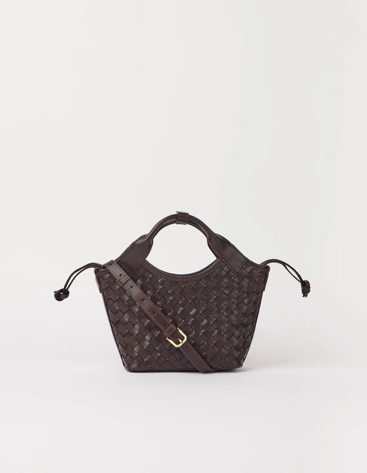 O MY BAG - Mara Mini Chocolate Woven Classic Leather - WERTE FREUNDE