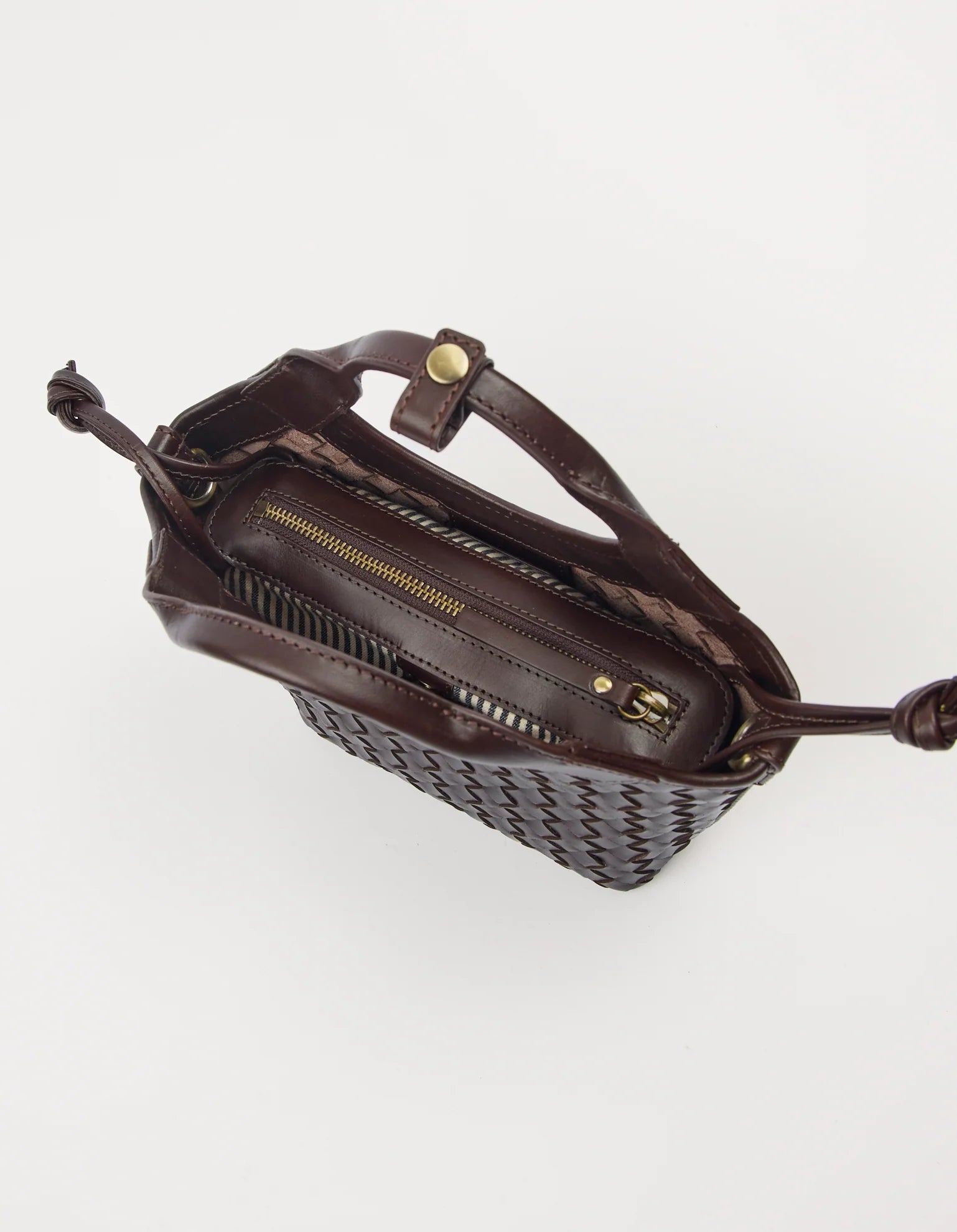 O MY BAG - Mara Mini Chocolate Woven Classic Leather - WERTE FREUNDE