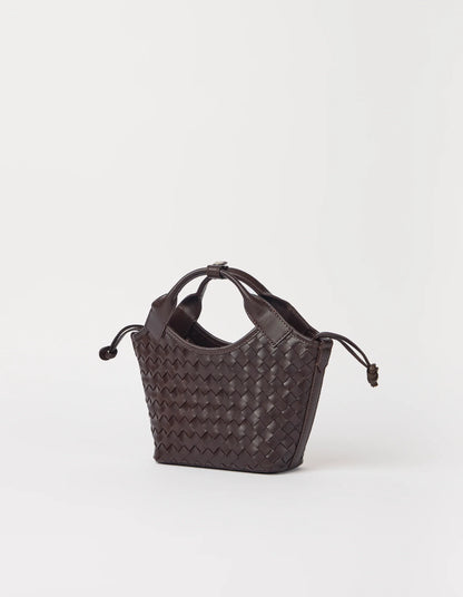 O MY BAG - Mara Mini Chocolate Woven Classic Leather - WERTE FREUNDE