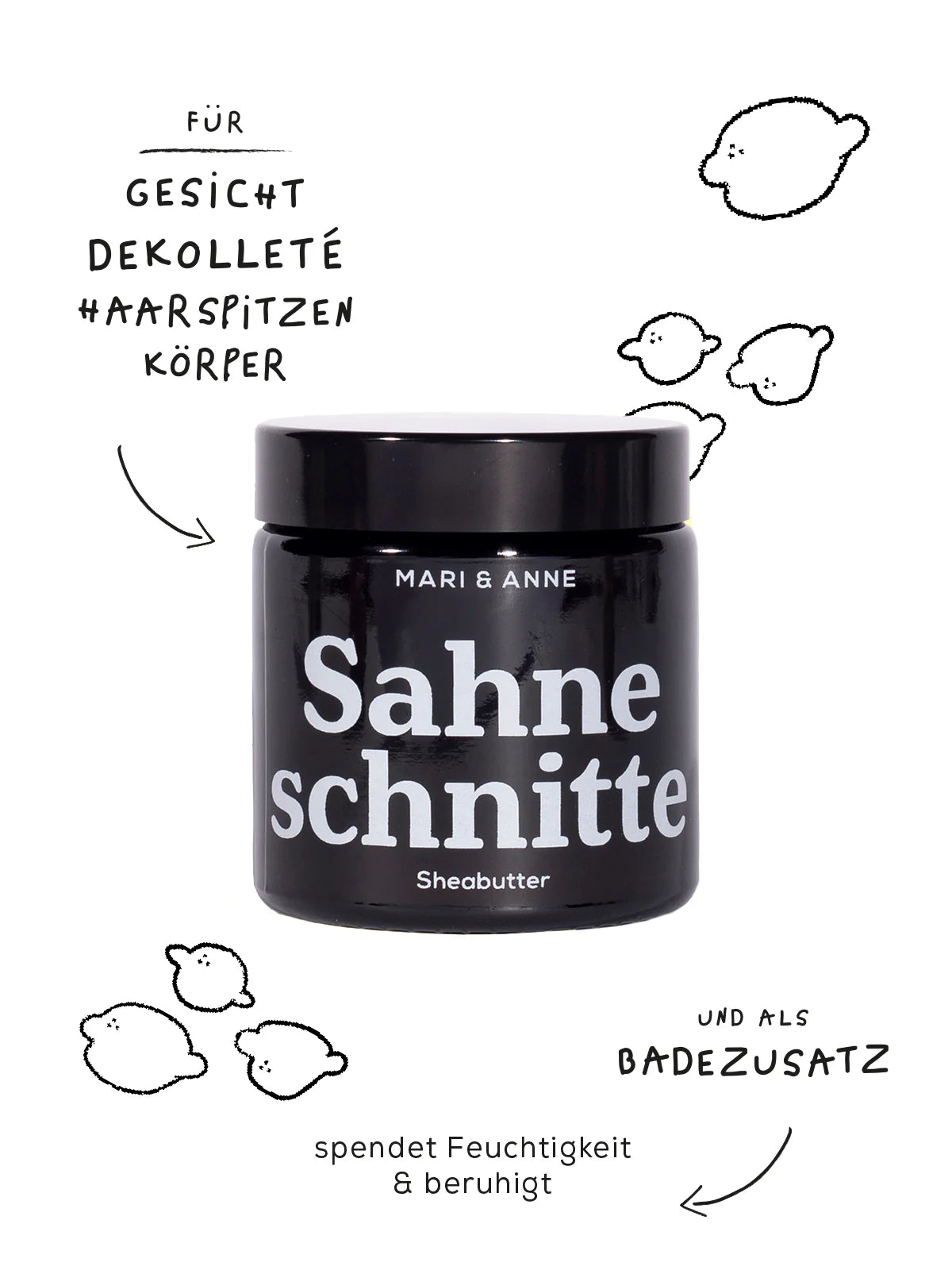 MARI & ANNE - Sahneschnitte Lemon Sheabutter 60g - WERTE FREUNDE