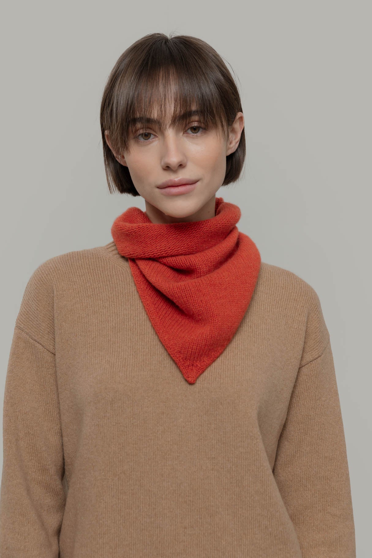 Rifo - Masha Unisex Recycled Cashmere Bandana Orange Siena - WERTE FREUNDE