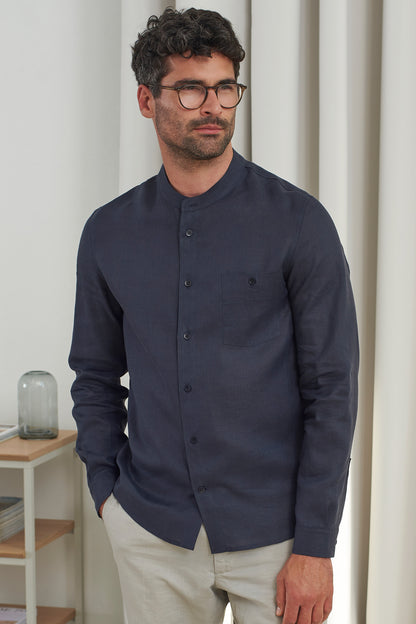 About Companions - NATHAN shirt navy pure linen
