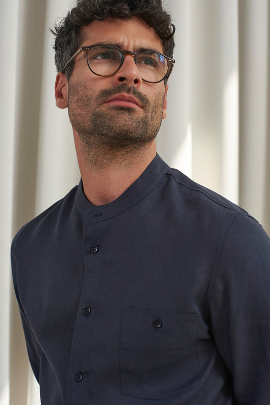 About Companions - NATHAN shirt navy pure linen