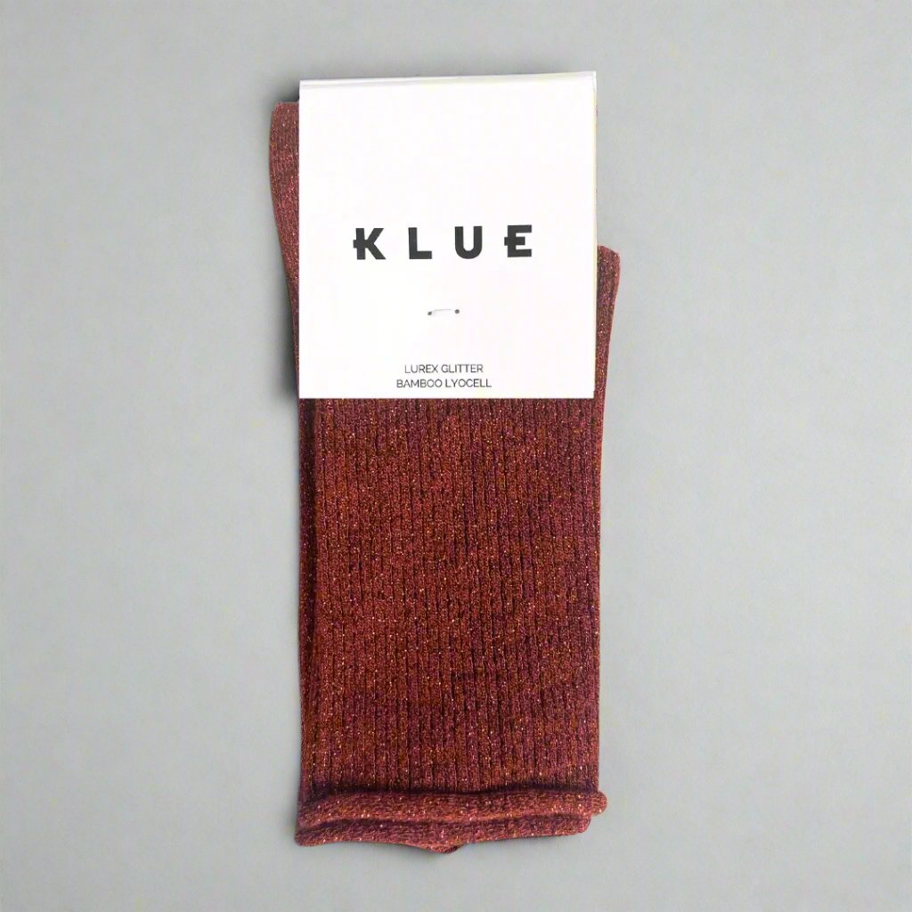 KLUE - Glitter Lurex Socken Rot