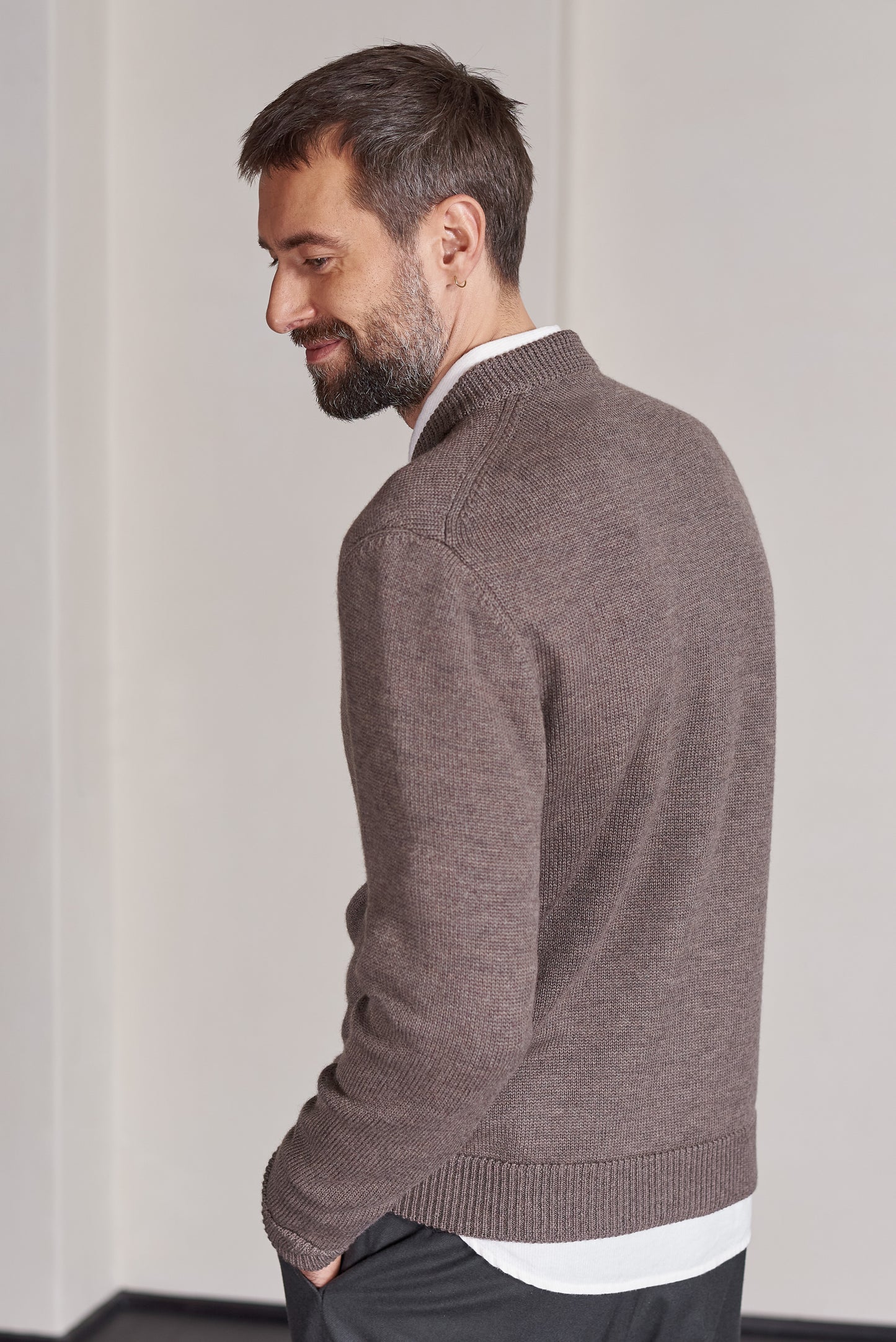 About Companions - PAUL cardigan melange taupe - WERTE FREUNDE