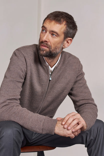 About Companions - PAUL cardigan melange taupe - WERTE FREUNDE