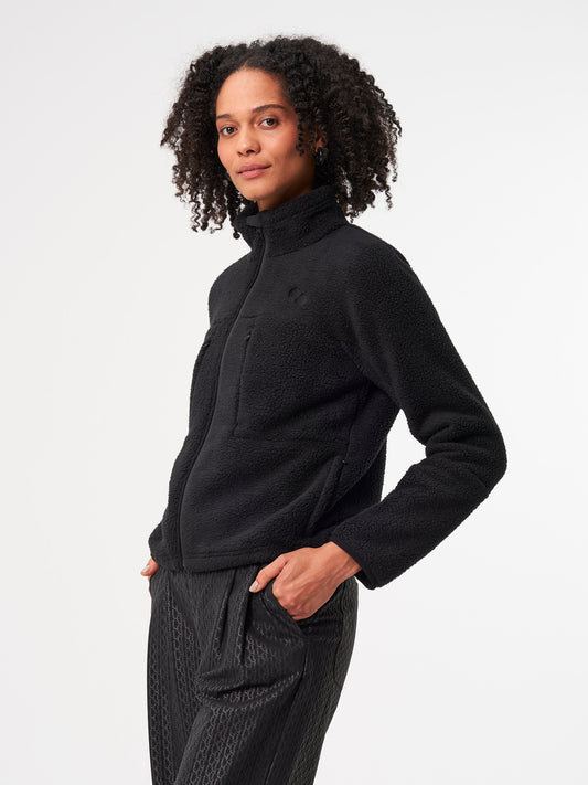 pinqponq - FLEECE JACKET WOMEN Peat Black