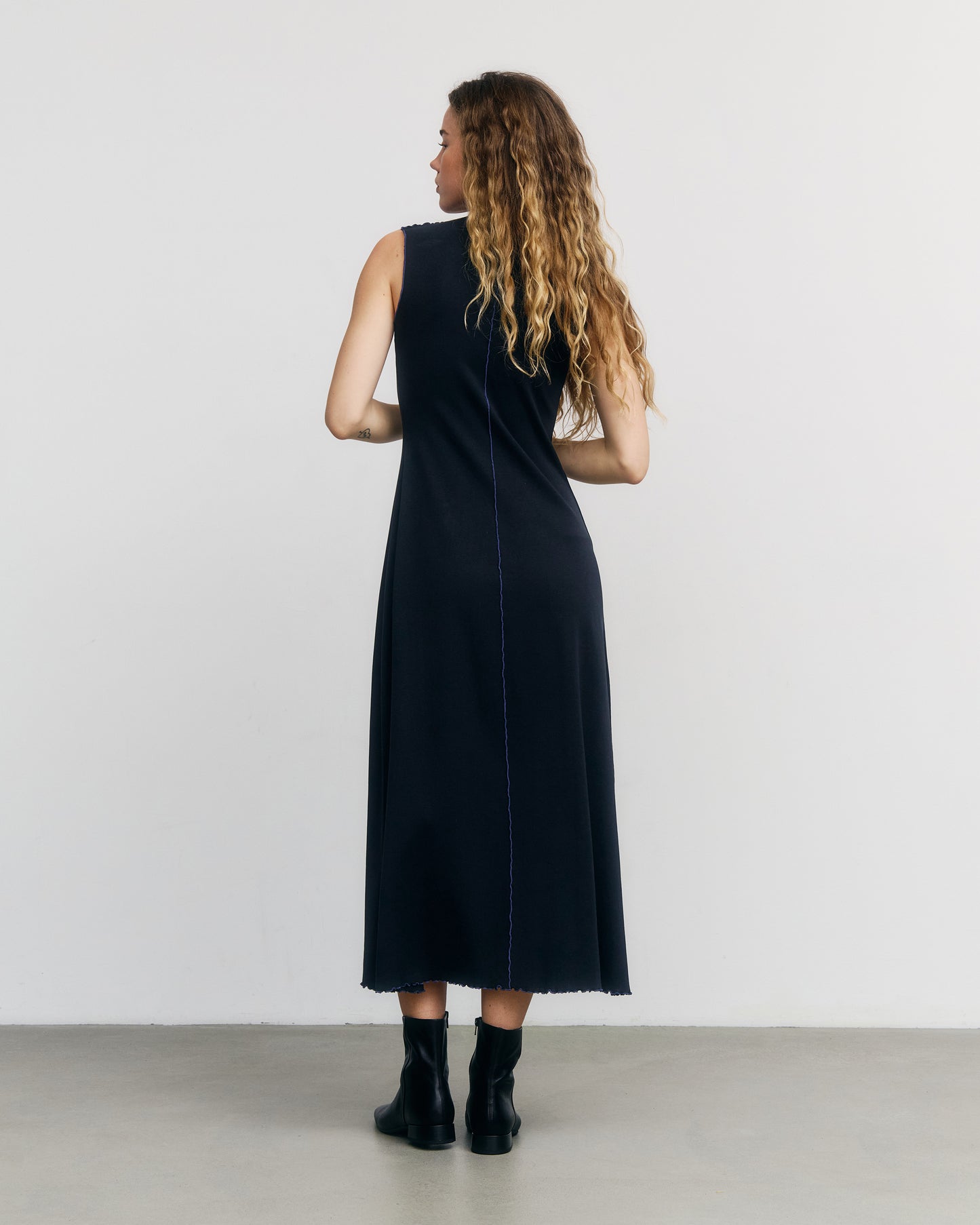 ROTHOLZ - Pin-Tucked Dress Organic Cotton True Black - WERTE FREUNDE