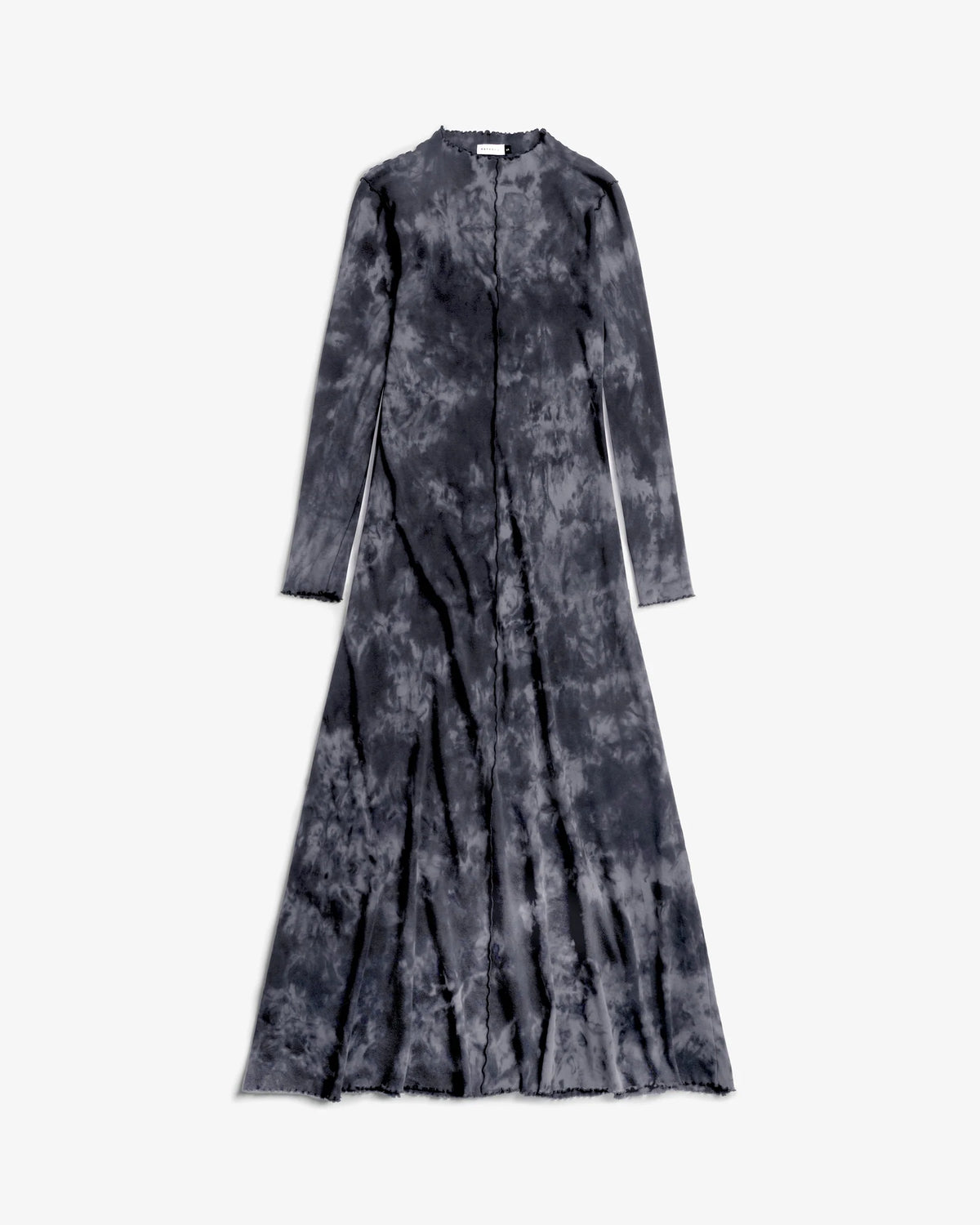 ROTHOLZ - Pin-Tucked Long-Sleeve Dress Black Tie-Dye