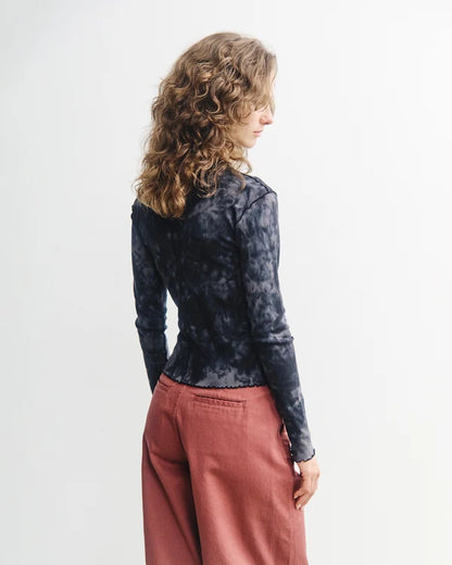 ROTHOLZ - Pin-Tucked Long-Sleeve Black Tie Dye