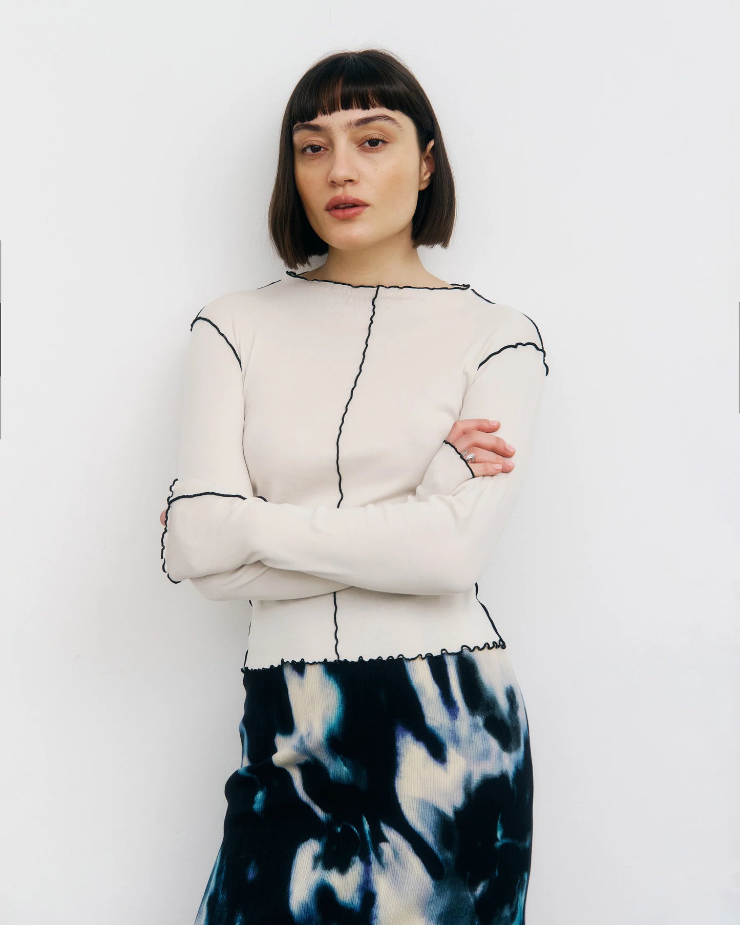 ROTHOLZ - Pin-Tucked Longsleeve Organic Cotton Nature White - WERTE FREUNDE