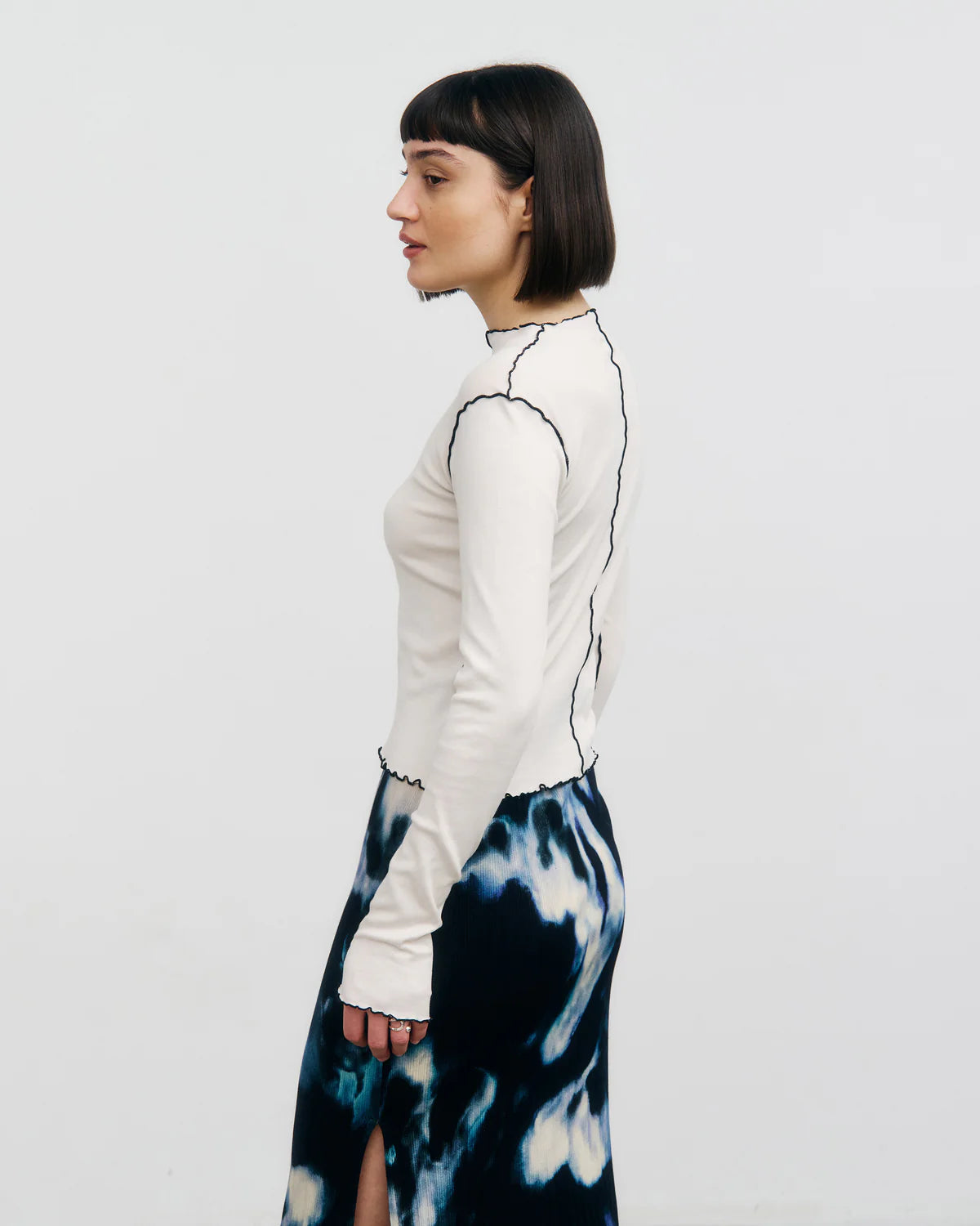 ROTHOLZ - Pin-Tucked Longsleeve Organic Cotton Nature White - WERTE FREUNDE