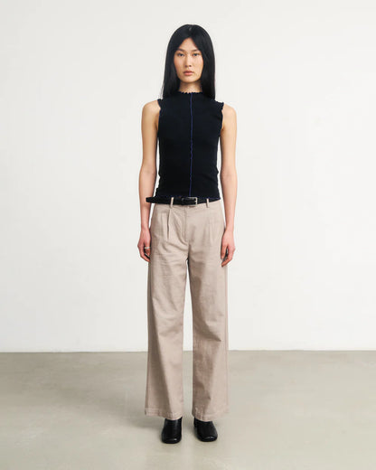 ROTHOLZ - Pin-Tucked Top Organic Cotton True Black - WERTE FREUNDE