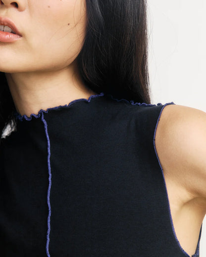 ROTHOLZ - Pin-Tucked Top Organic Cotton True Black - WERTE FREUNDE