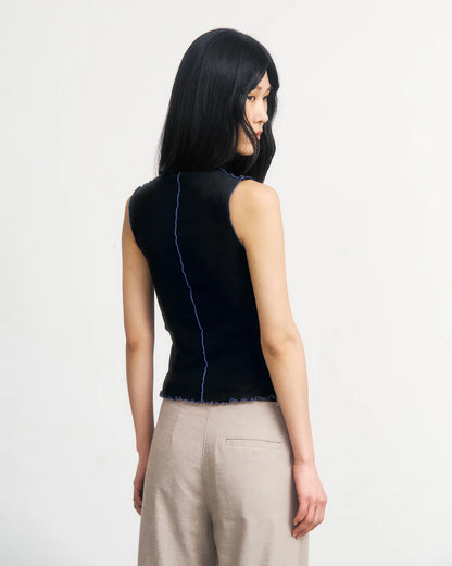 ROTHOLZ - Pin-Tucked Top Organic Cotton True Black - WERTE FREUNDE