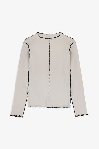 ROTHOLZ - Pin-Tucked Longsleeve Organic Cotton Nature White - WERTE FREUNDE