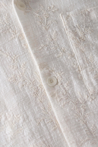 ROTHOLZ - Leisure Shirt Organic Cotton Floral White - WERTE FREUNDE