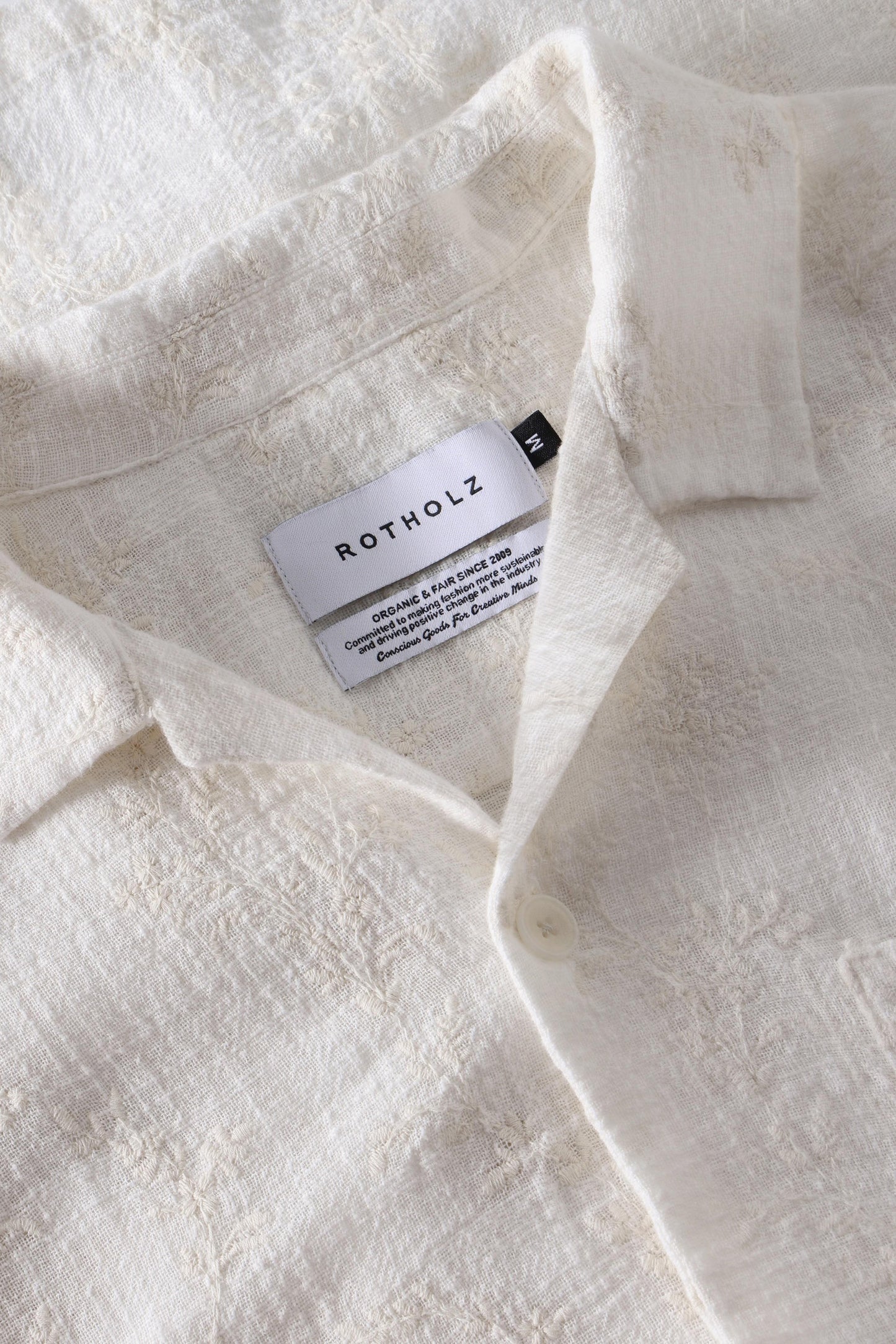 ROTHOLZ - Leisure Shirt Organic Cotton Floral White - WERTE FREUNDE