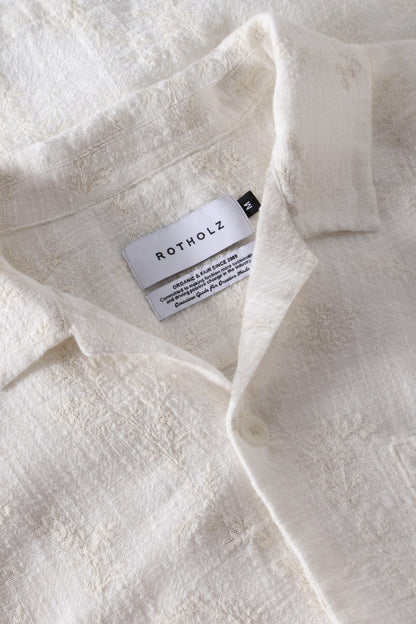 ROTHOLZ - Leisure Shirt Organic Cotton Floral White - WERTE FREUNDE