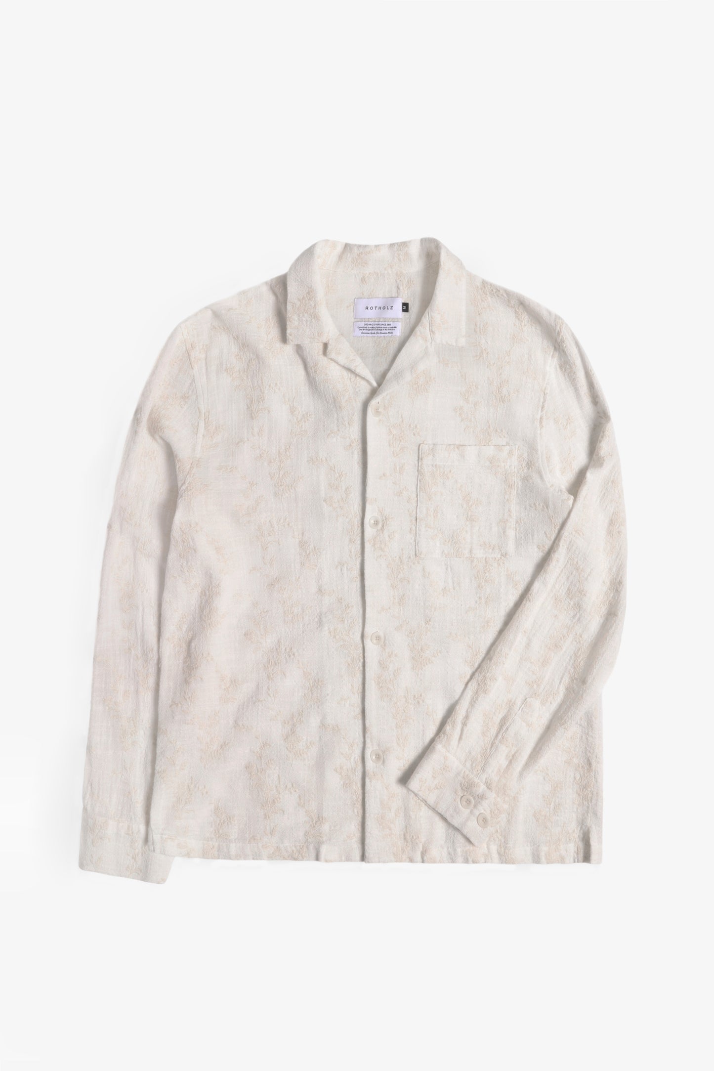 ROTHOLZ - Leisure Shirt Organic Cotton Floral White - WERTE FREUNDE