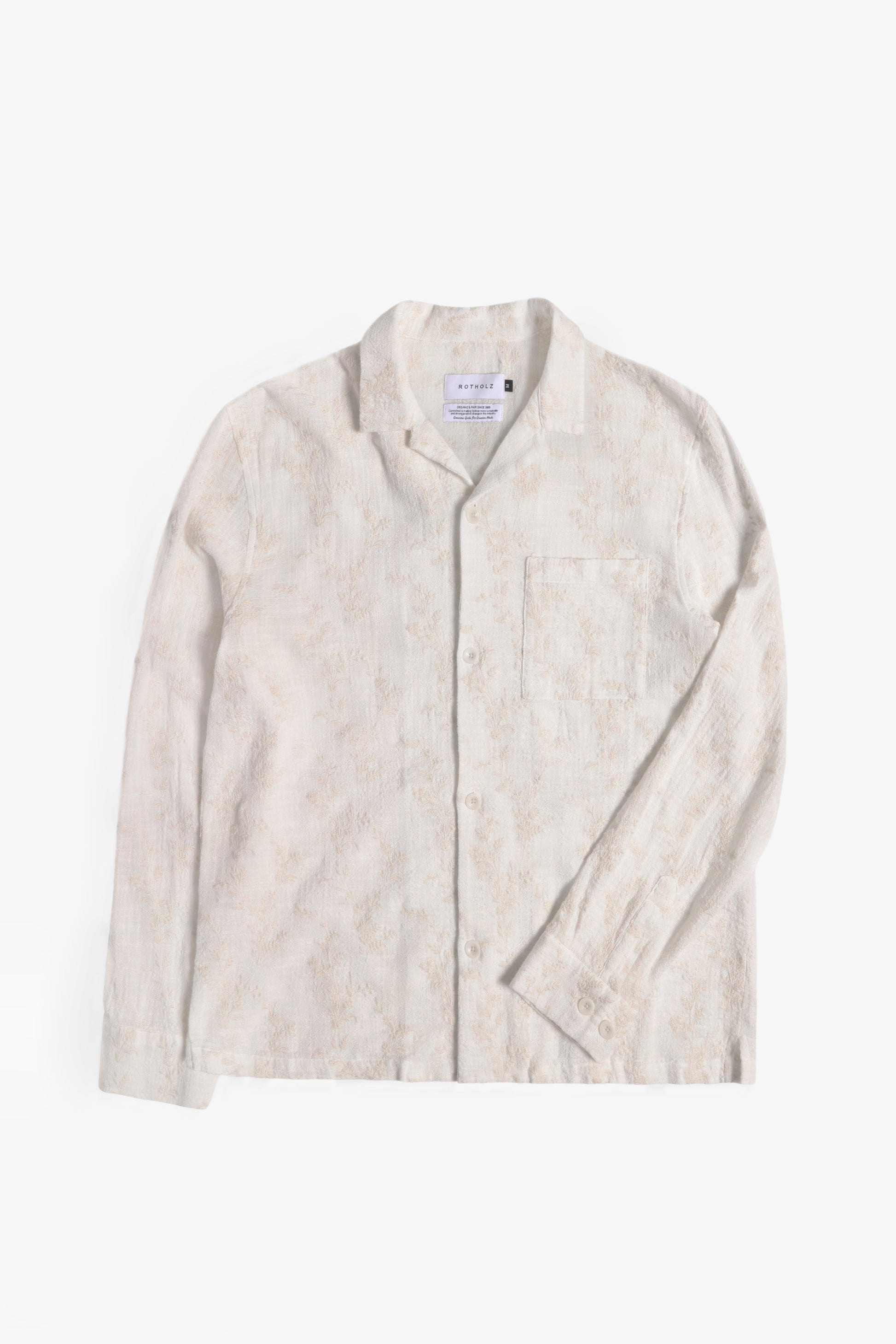 ROTHOLZ - Leisure Shirt Organic Cotton Floral White - WERTE FREUNDE