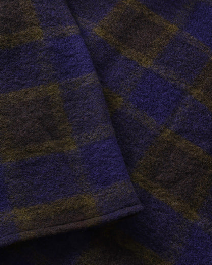 ROTHOLZ - Relaxed Overshirt Wool-Blend Purple Checked - WERTE FREUNDE