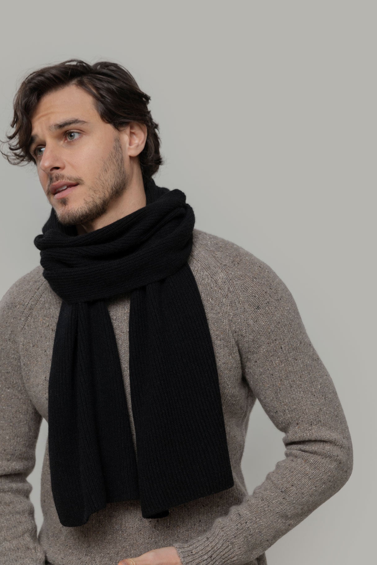 Rifo - Federico Recycled Cashmere Scarf Black Ardesia - WERTE FREUNDE