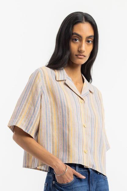ROTHOLZ - Cropped BOWLING Shirt multi stripe