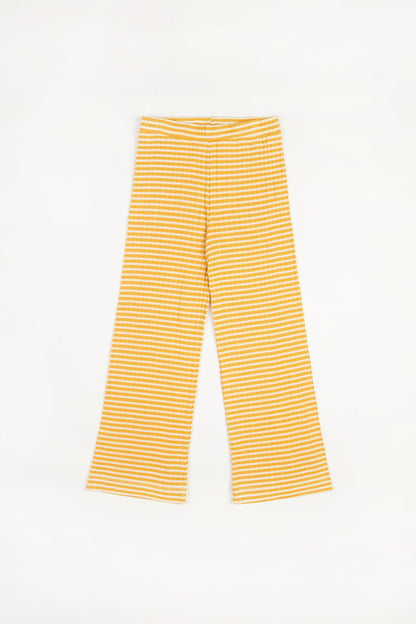 ROTHOLZ - RIBBED Lounge Pant yellow/sand stripe
