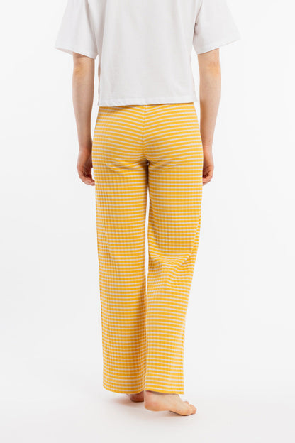 ROTHOLZ - RIBBED Lounge Pant yellow/sand stripe