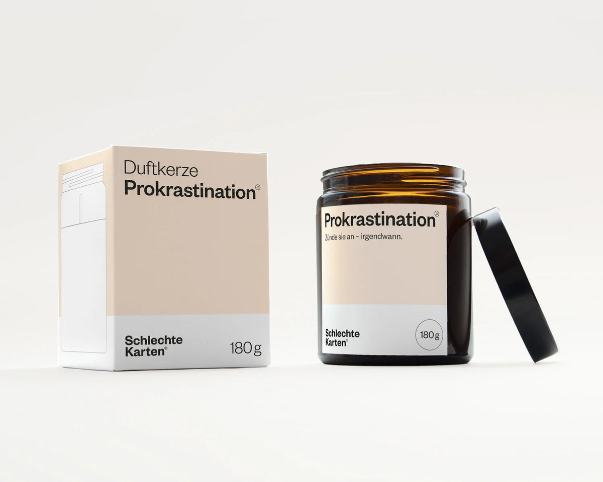 Schlechte Karten - Duftkerze Prokrastination