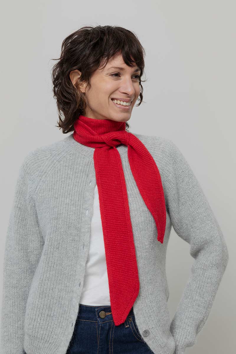 Rifo - Dina Cashmere Skinny Scarf Red Papavero