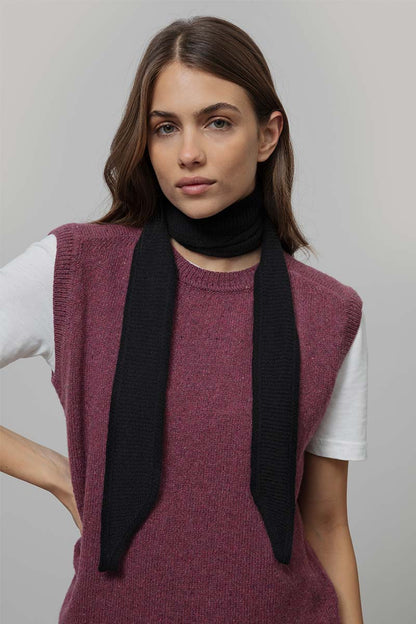 Rifo - Dina Cashmere Skinny Scarf Black Ardesia