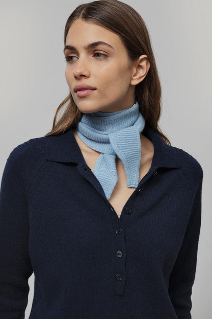 Rifo - Dina Cashmere Skinny Scarf Dusty Blue
