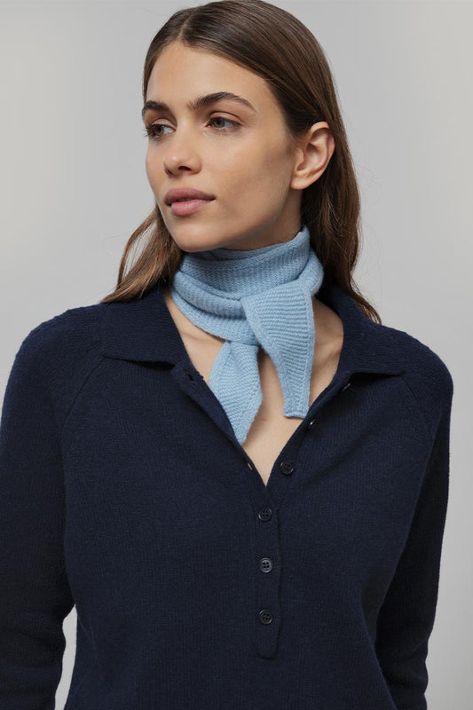 Rifo - Dina Cashmere Skinny Scarf Dusty Blue