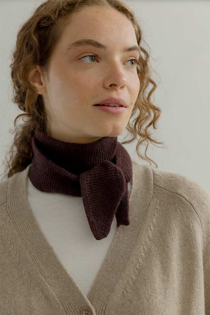 Rifo - Dina Cashmere Skinny Scarf Brown Caffè