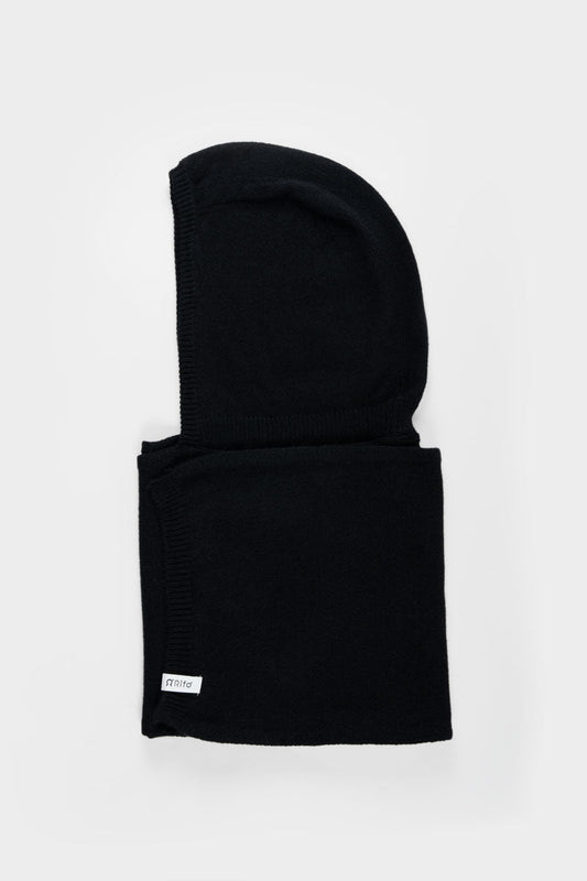 Rifo - Ilenia Cashmere Hooded Scarf Black Ardesia